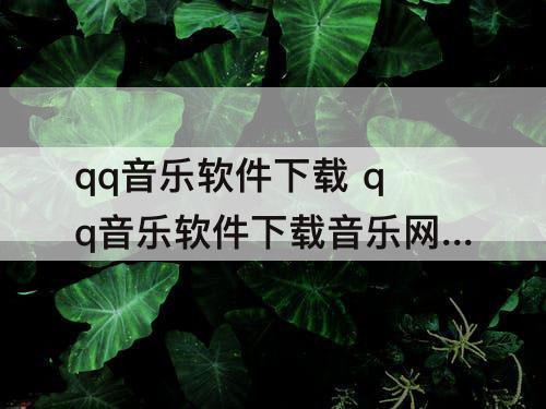 qq音乐软件下载 qq音乐软件下载音乐网址