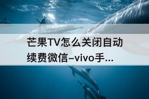 芒果TV怎么关闭自动续费微信-vivo手机芒果tv怎么关闭自动续费微信