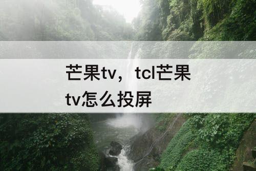 芒果tv，tcl芒果tv怎么投屏