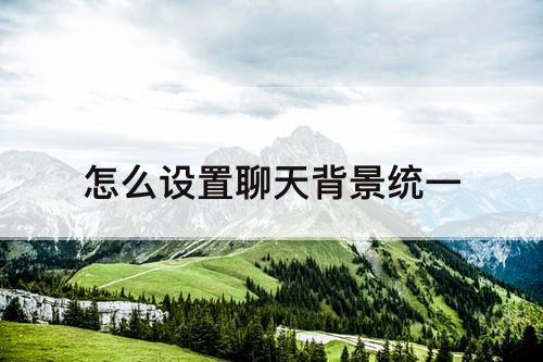 怎么设置聊天背景统一