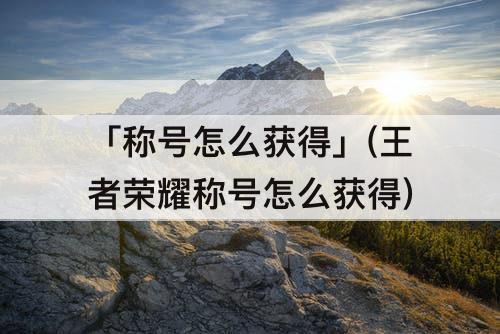 「称号怎么获得」(王者荣耀称号怎么获得)