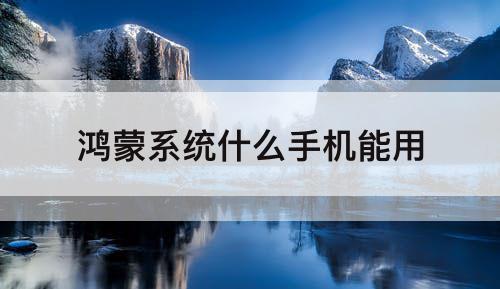 鸿蒙系统什么手机能用