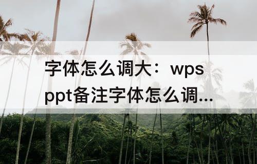 字体怎么调大：wpsppt备注字体怎么调大小
