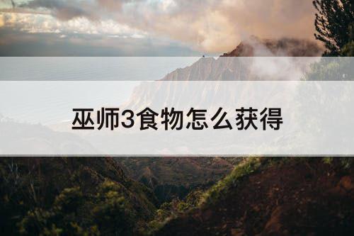巫师3食物怎么获得