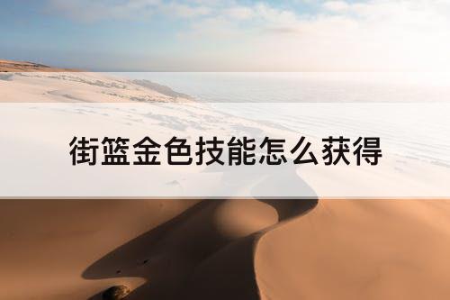 街篮金色技能怎么获得