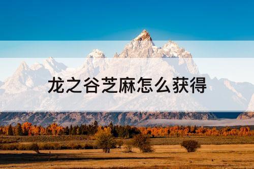 龙之谷芝麻怎么获得