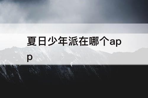 夏日少年派在哪个app