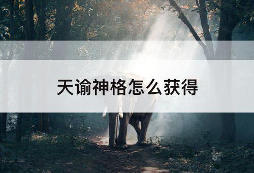 天谕神格怎么获得