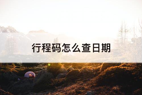 行程码怎么查日期