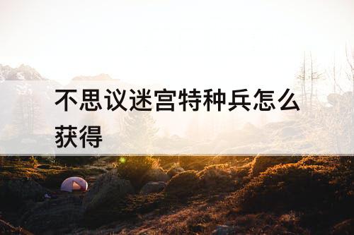 不思议迷宫特种兵怎么获得