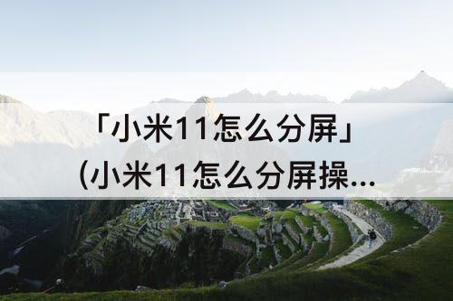 「小米11怎么分屏」(小米11怎么分屏操作)