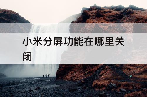 小米分屏功能在哪里关闭