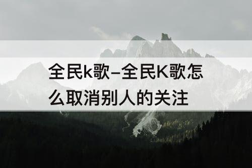 全民k歌-全民K歌怎么取消别人的关注