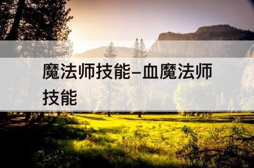 魔法师技能-血魔法师技能