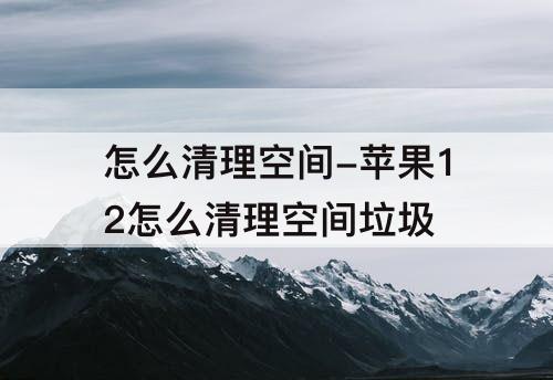 怎么清理空间-苹果12怎么清理空间垃圾