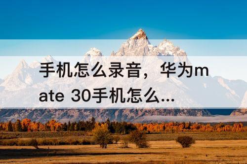 手机怎么录音，华为mate 30手机怎么录音