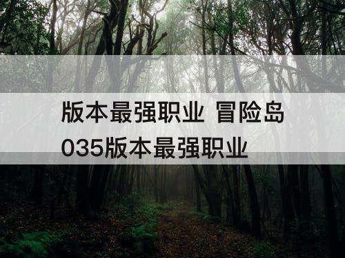 版本最强职业 冒险岛035版本最强职业