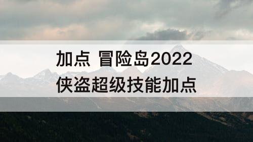 加点 冒险岛2022侠盗超级技能加点