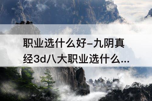 职业选什么好-九阴真经3d八大职业选什么好