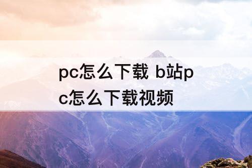 pc怎么下载 b站pc怎么下载视频
