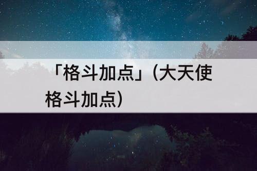 「格斗加点」(大天使格斗加点)