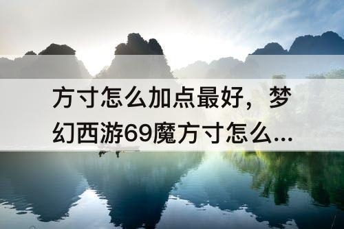 方寸怎么加点最好，梦幻西游69魔方寸怎么加点最好