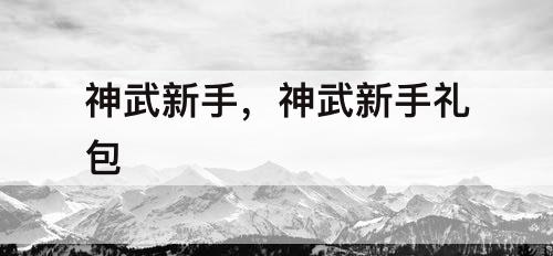神武新手，神武新手礼包