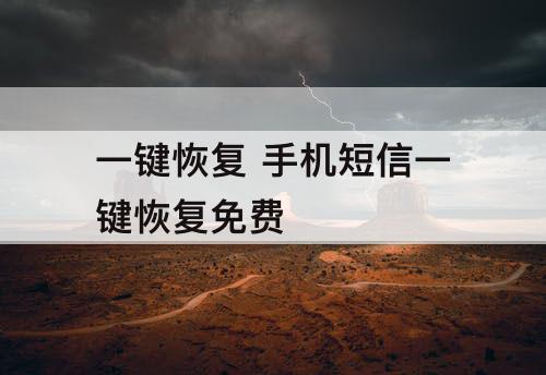 一键恢复 手机短信一键恢复免费