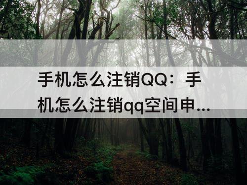 手机怎么注销QQ：手机怎么注销qq空间申请