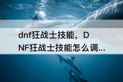 dnf狂战士技能，DNF狂战士技能怎么调成红色的