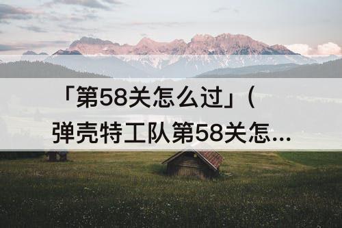 「第58关怎么过」(弹壳特工队第58关怎么过)