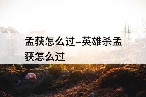 孟获怎么过-英雄杀孟获怎么过