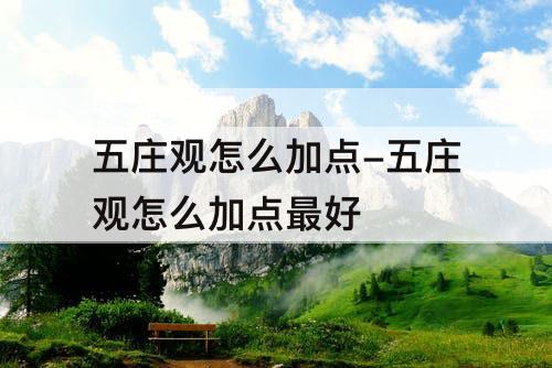 五庄观怎么加点-五庄观怎么加点最好