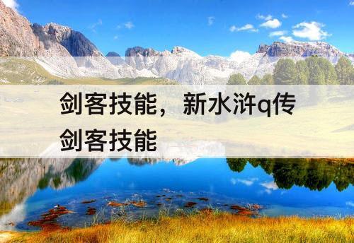 剑客技能，新水浒q传剑客技能