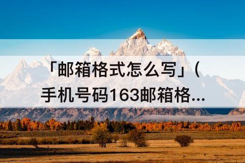 「邮箱格式怎么写」(手机号码163邮箱格式怎么写)