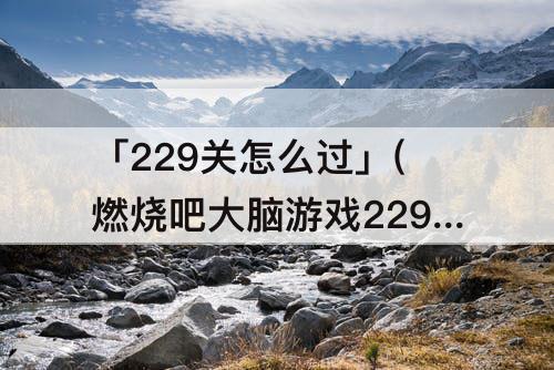 「229关怎么过」(燃烧吧大脑游戏229关怎么过)