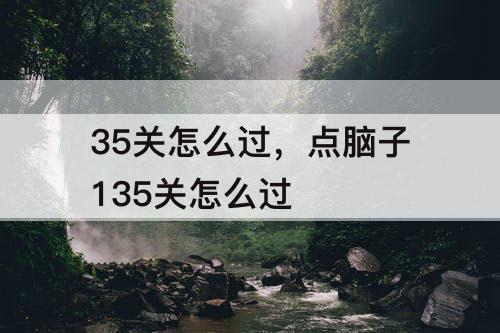 35关怎么过，点脑子135关怎么过