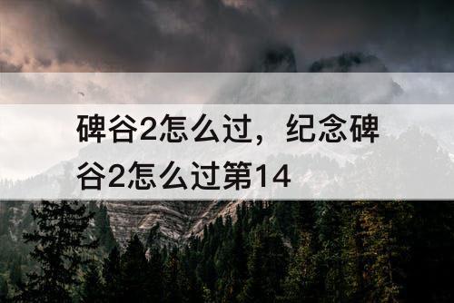 碑谷2怎么过，纪念碑谷2怎么过第14