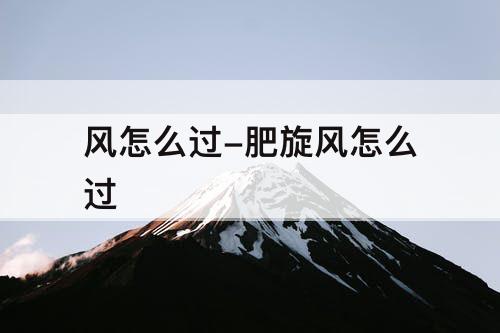 风怎么过-肥旋风怎么过
