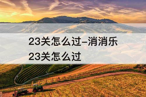 23关怎么过-消消乐23关怎么过