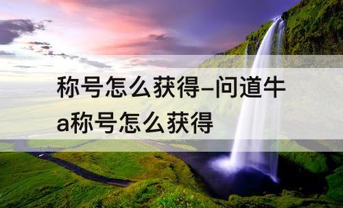 称号怎么获得-问道牛a称号怎么获得