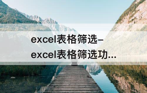 excel表格筛选-excel表格筛选功能怎么清除