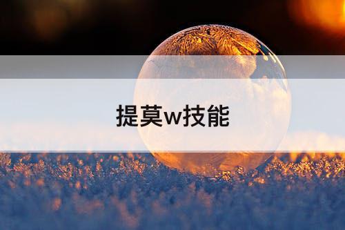 提莫w技能