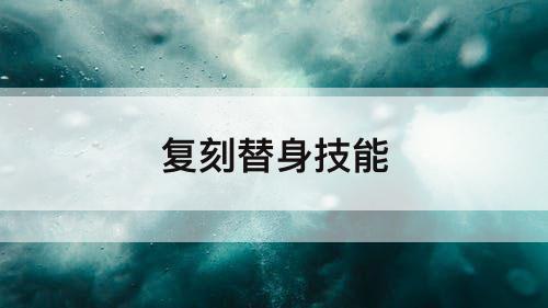 复刻替身技能
