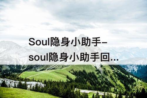 Soul隐身小助手-soul隐身小助手回复别人能看见吗