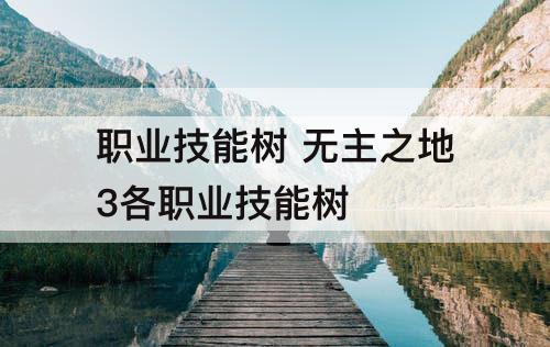 职业技能树 无主之地3各职业技能树