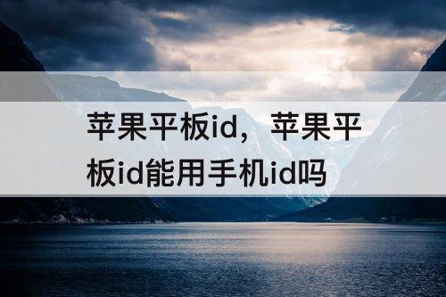 苹果平板id，苹果平板id能用手机id吗