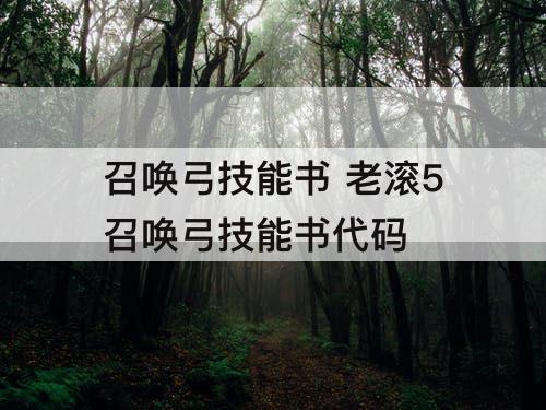 召唤弓技能书 老滚5召唤弓技能书代码