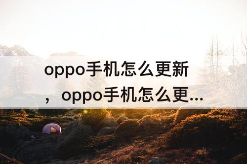 oppo手机怎么更新，oppo手机怎么更新安卓系统升级