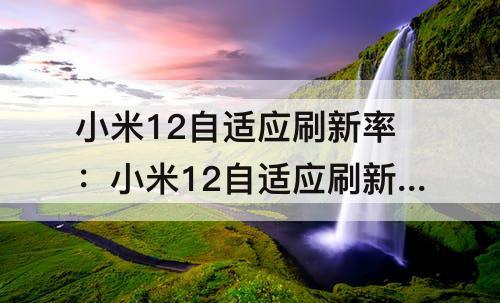 小米12自适应刷新率：小米12自适应刷新率一直都是120
